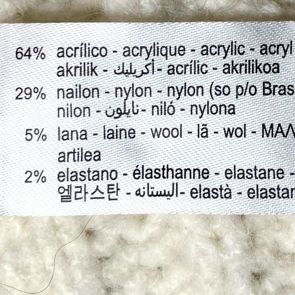 Zara Wool Blend Cable Knit V Neck Sleeveless Sweater in Cream Women’s S - Picture 6 of 7